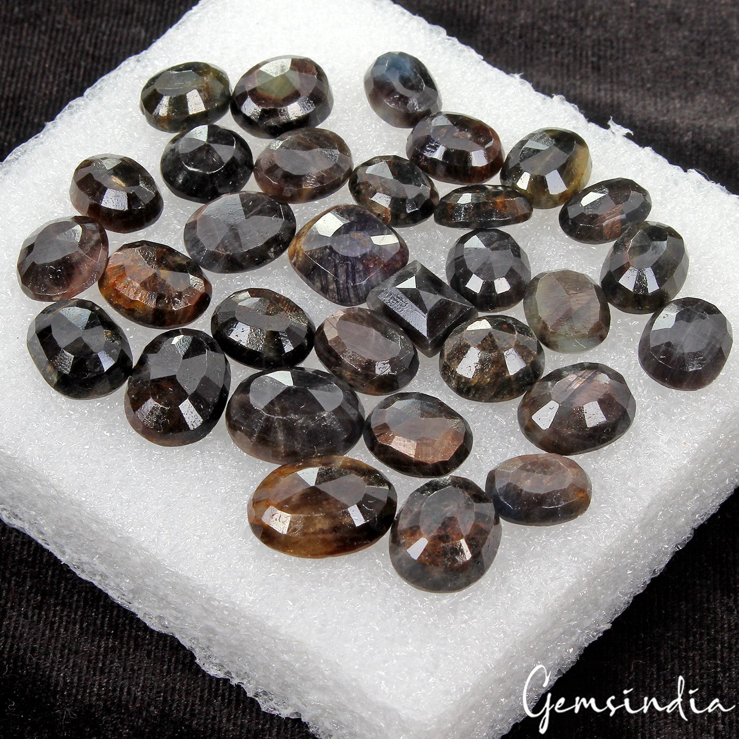 Sapphire Lot, Loose Gemstone, Untreated, Black — 31 Pieces, 12mm to 18mm, 340 Ct, Madagascar