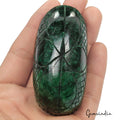 750 Ct Natural Dark Green Zambian Emerald Oval Cut Carving Earth Mined Gemstone