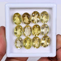 70.20 Cts Natural Lemon Quartz Citrine Oval Cut Loose 13-14mm Gemstones~ 12 pcs