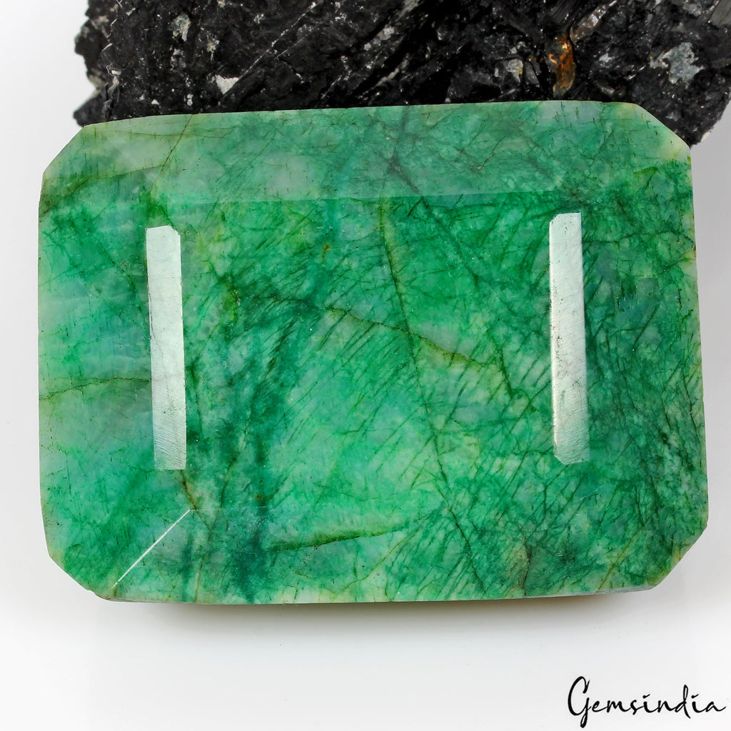 Certified 680 Cts Natural Finest Green Emerald Octagon Cut Loose Brazil Gemstone