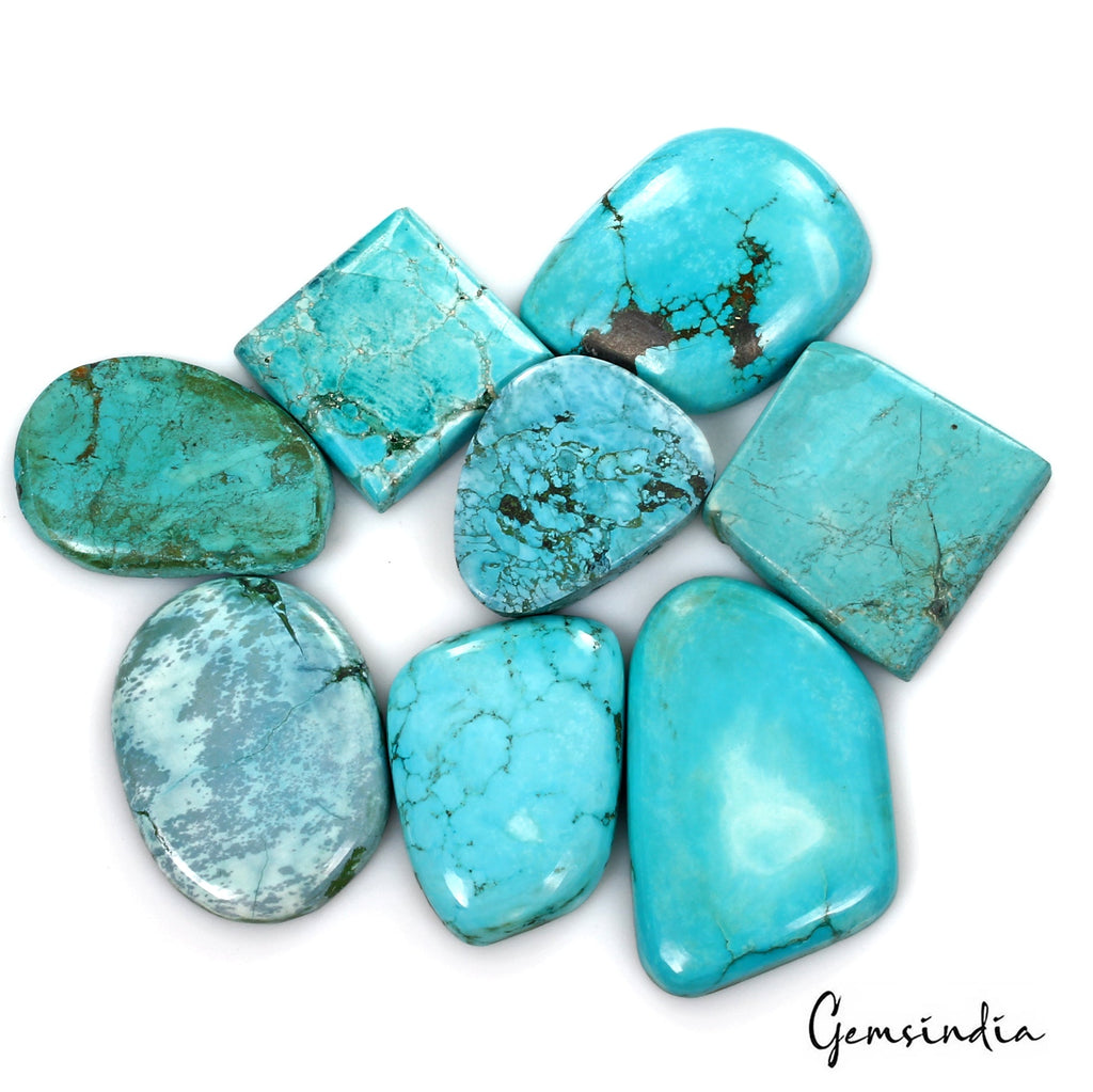 530 Cts/8 Pcs Natural Blue USA Arizona Turquoise Mixed Loose Wholesale Gems Lot