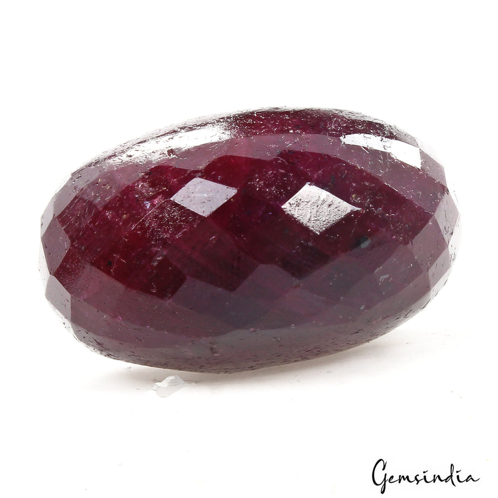 Certified 276 Cts Natural Red Ruby Round Checker Cut Huge Drilled Bead~34x20mm