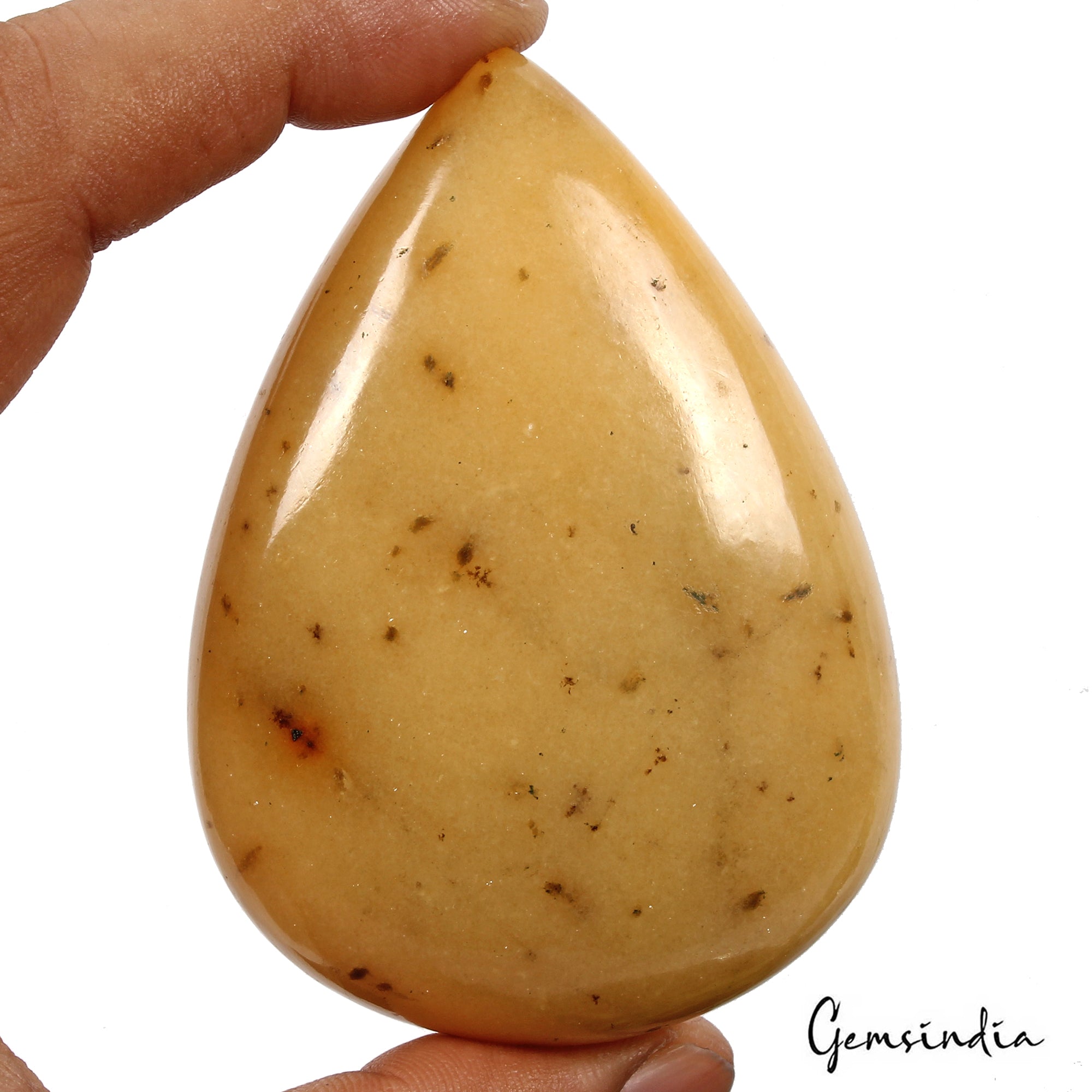 770 Ct Natural Yellow Aventurine Pear Cab Earth Mined Huge Size Loose Gemstone