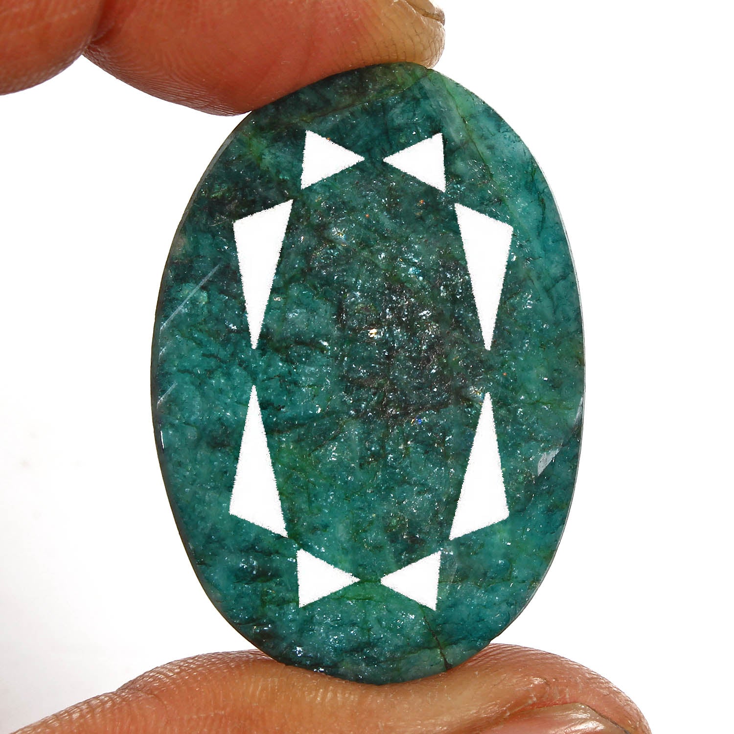 Certified 87.40 Cts Natural Zambian Green Emerald Oval Faceted Gem For Pendant