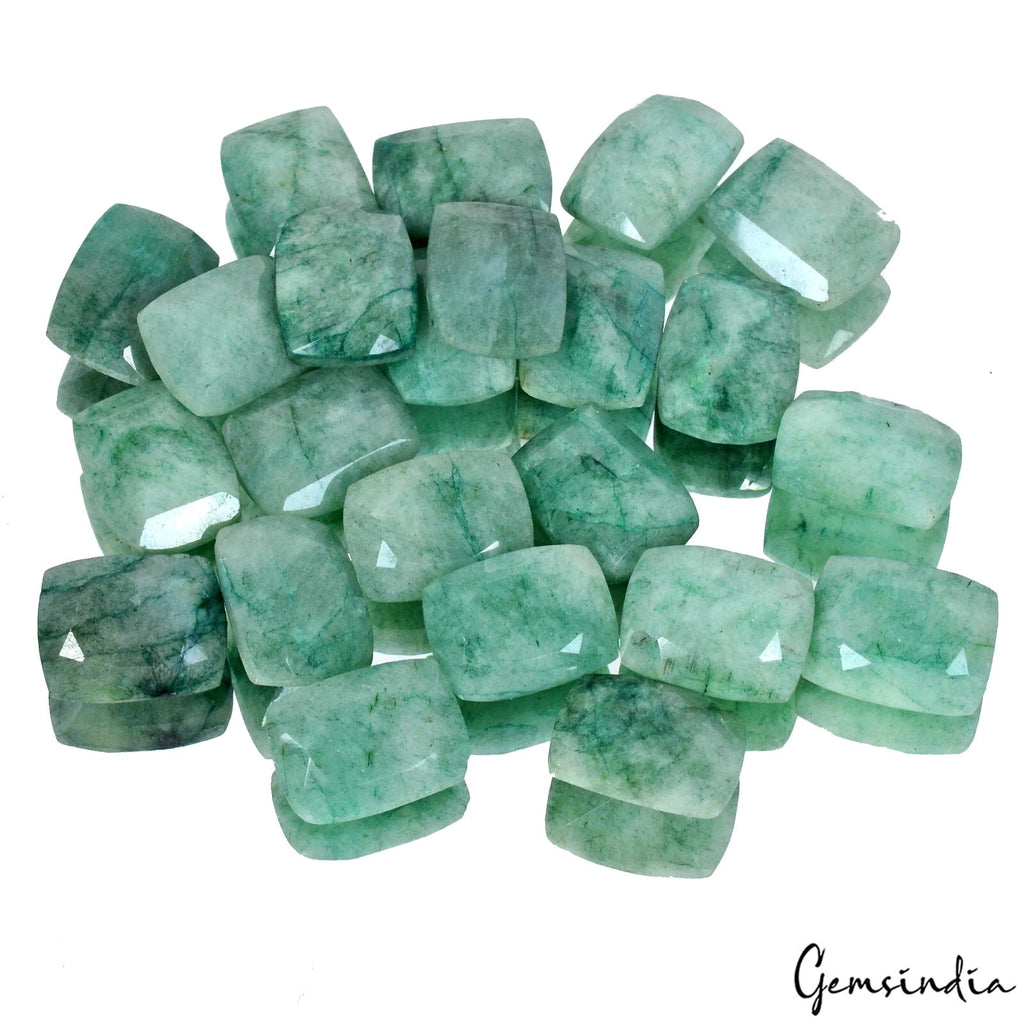 Certified 119.80 Cts Natural Green Emerald Cushion Cut Loose 13x10mm Gemstones