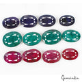 440 Cts/12 Pcs Natural Ruby, Emerald & Sapphire Oval Cut Loose Gems For Jewelry