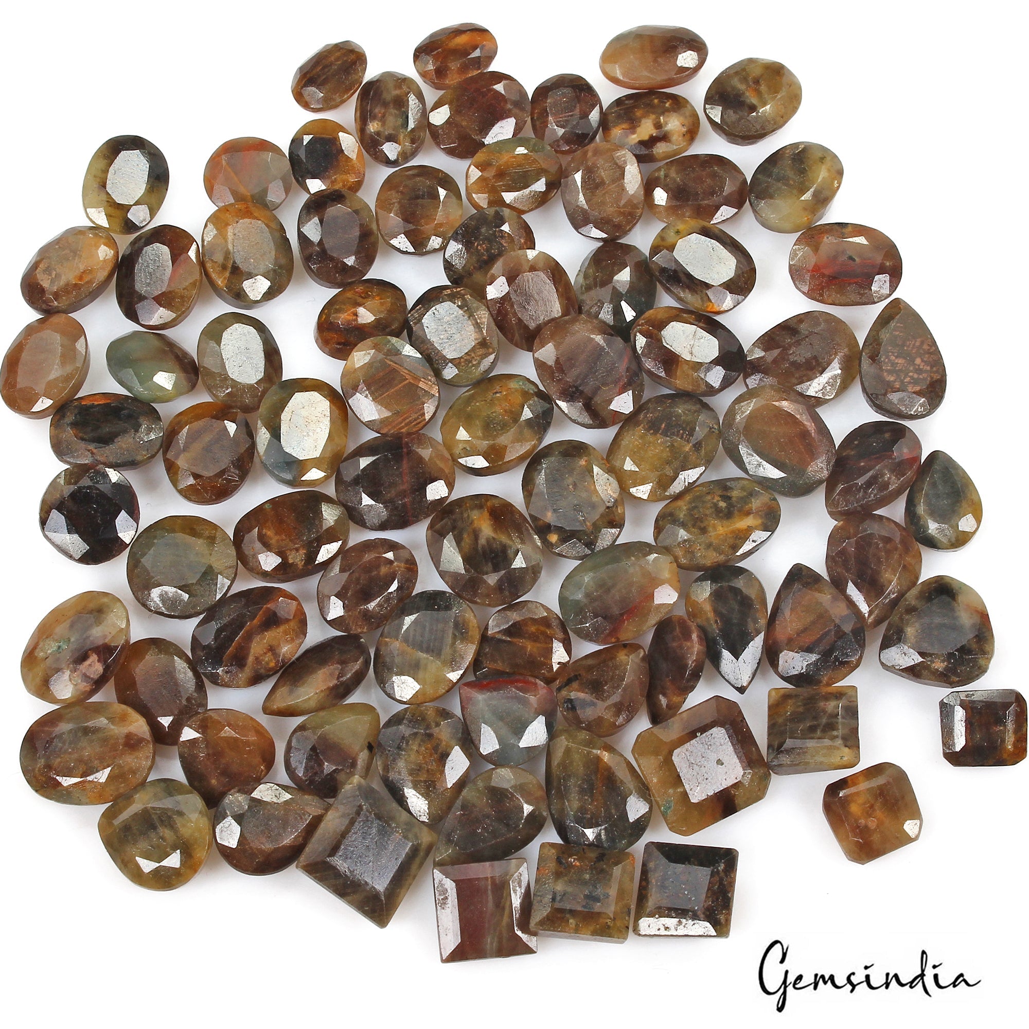 600 Ct/81 Pcs Natural Untreated Brown Sapphire Mix Cut Loose Gem Lot For Jewelry