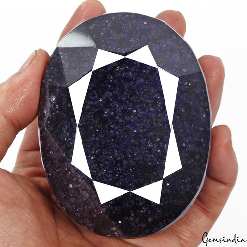 African Blue Sapphire Loose Gemstone, Color Enhanced — 94x71x46 mm, 3300 Ct, Africa