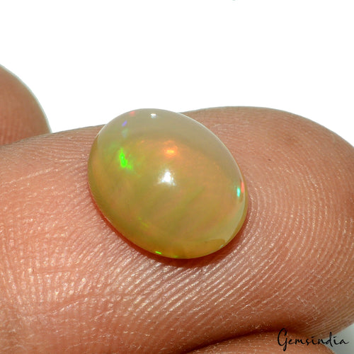 1.90 Ct Welo Opal Ethiopia Flashy Multicolor Cabochon Certified Natural Gemstone