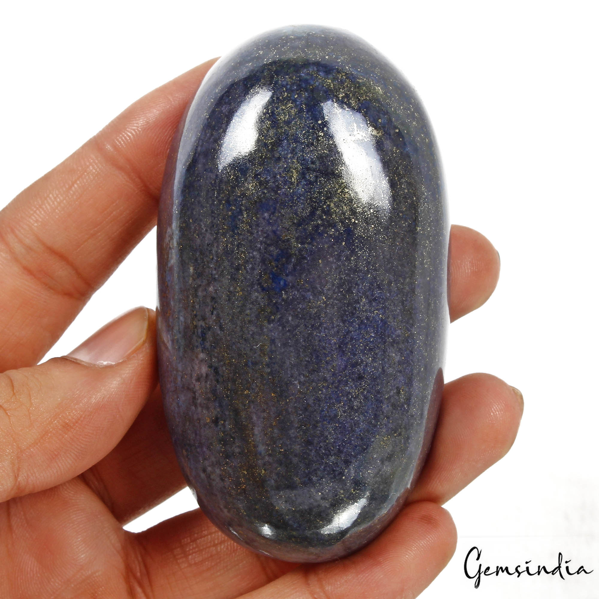 940 Ct Natural Blue Lapis Lazuli Gold Pyrite Oval Cab Huge Loose Earth Mined Gem