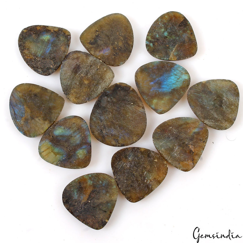 530 Ct Natural Labradorite Multi Flash Trillion Cab 28-33mn Loose Gemstones~12 P