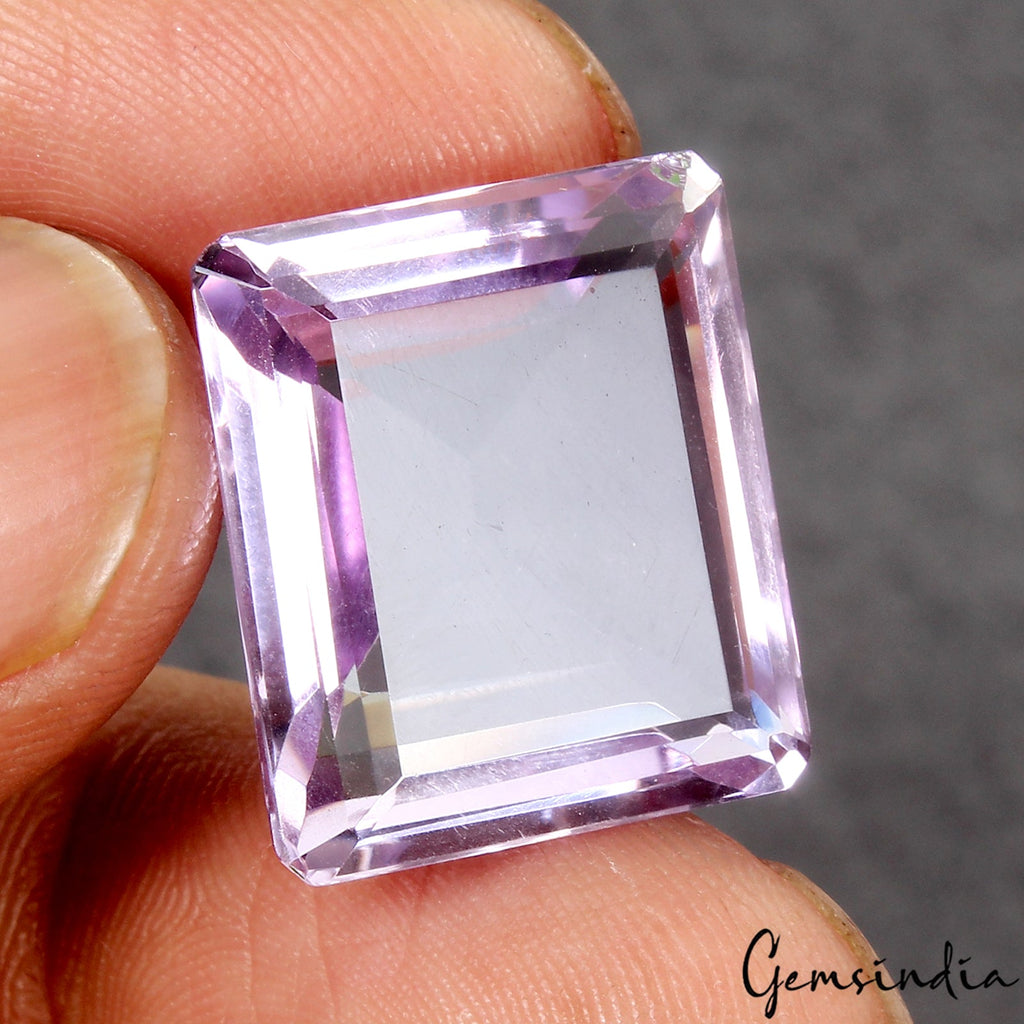 AAA 25.00 CT Emerald Cut Large Purple Amethyst Loose Gemstone for Ring & Pendant