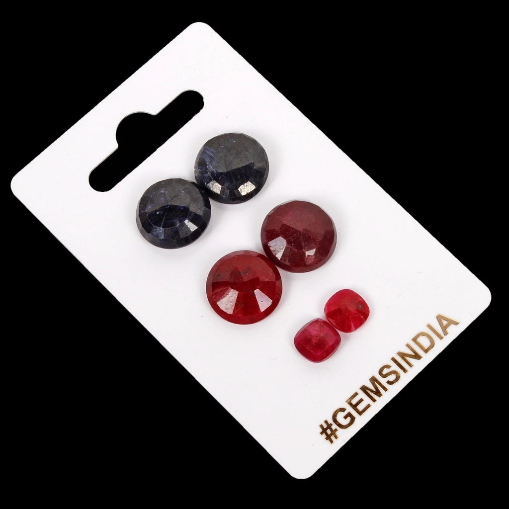Ruby Lot, Loose Gemstone, Color Enhanced — 6 Pieces, 8mm to 15mm, 60.20 Ct