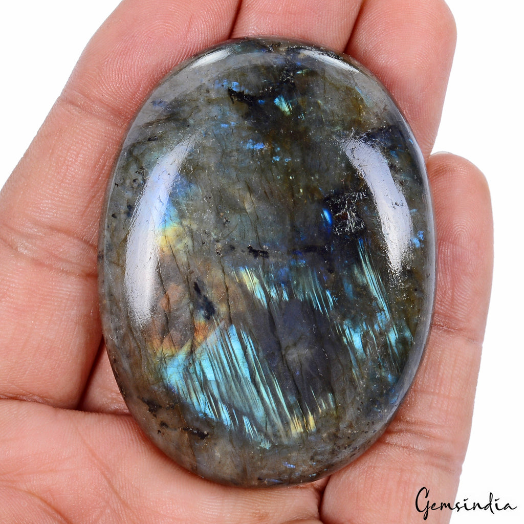300 Ct Natural Untreated Blue Shine Labradorite Oval Cab Loose Gem For Pendant