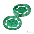 1680Ct Natural Green Colombian Emerald Oval Cut 66x48-66x49mm Loose Gemstone 2Pc