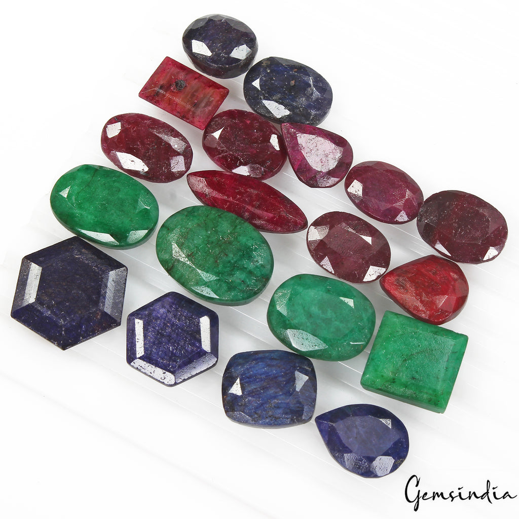 Emerald Lot, Loose Gemstone — 19 Pieces, 16mm to 27mm, 390 Ct, Brazil