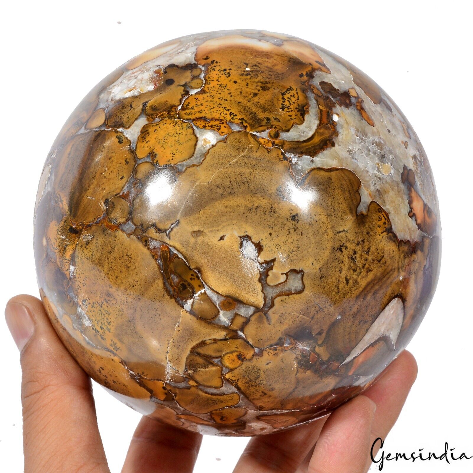 2.3Kilo Natural Ocean Jasper Sphere Crystal Energy Ball Reiki Healing Decor 4.5"