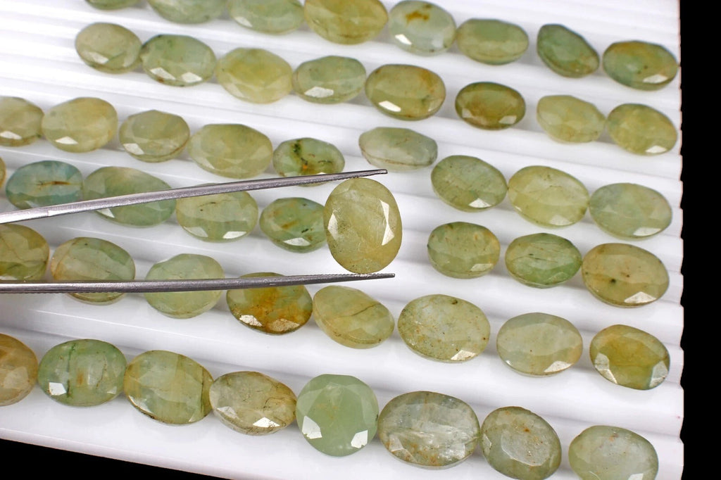 430Ct Natural Green Aquamarine Beryl Oval Cut Untreated Loose Ring Size Gemstone