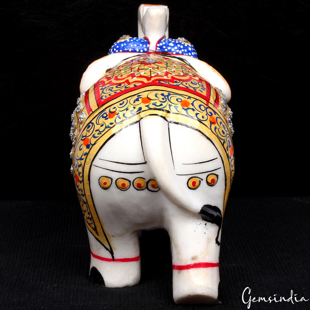 Marble Elephant Figurine — 6x5x3.1 Inch, 1.36 Kg