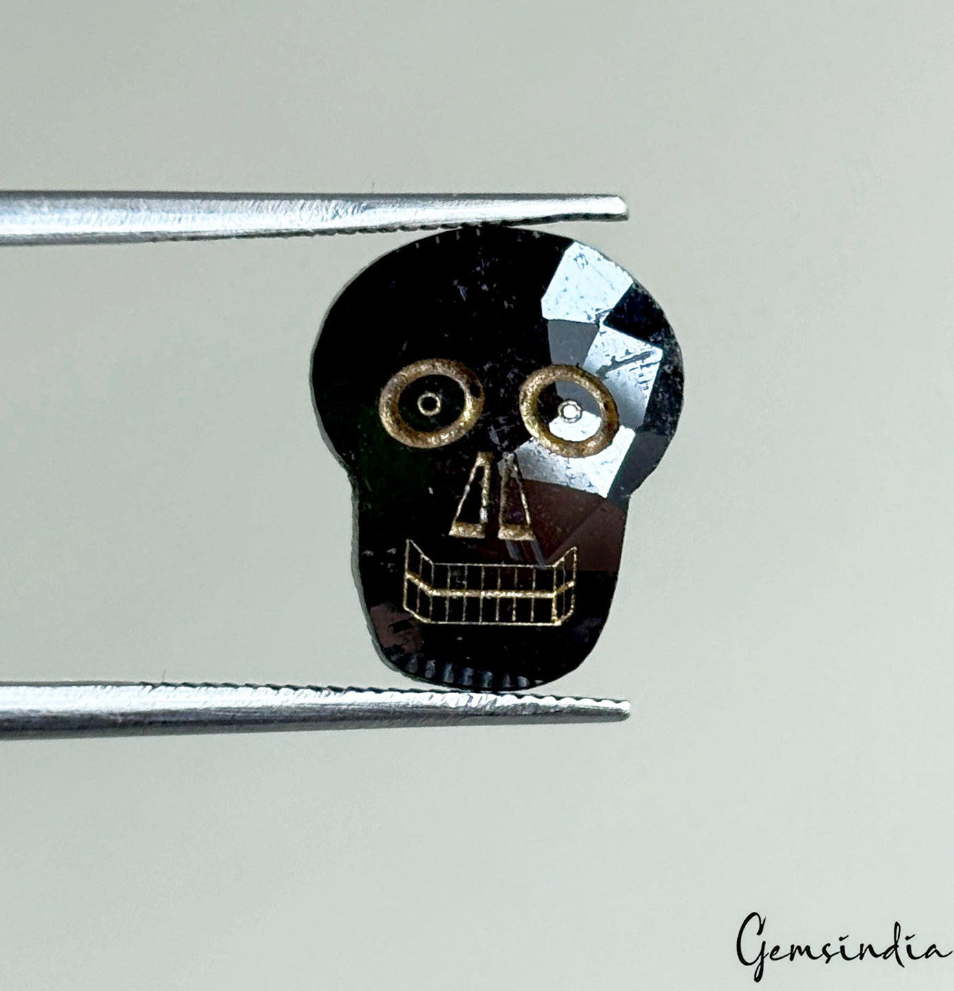 IIGJ Certified 4.36cts Rare Skull Head Shape Black Natural Earth Mined Diamond