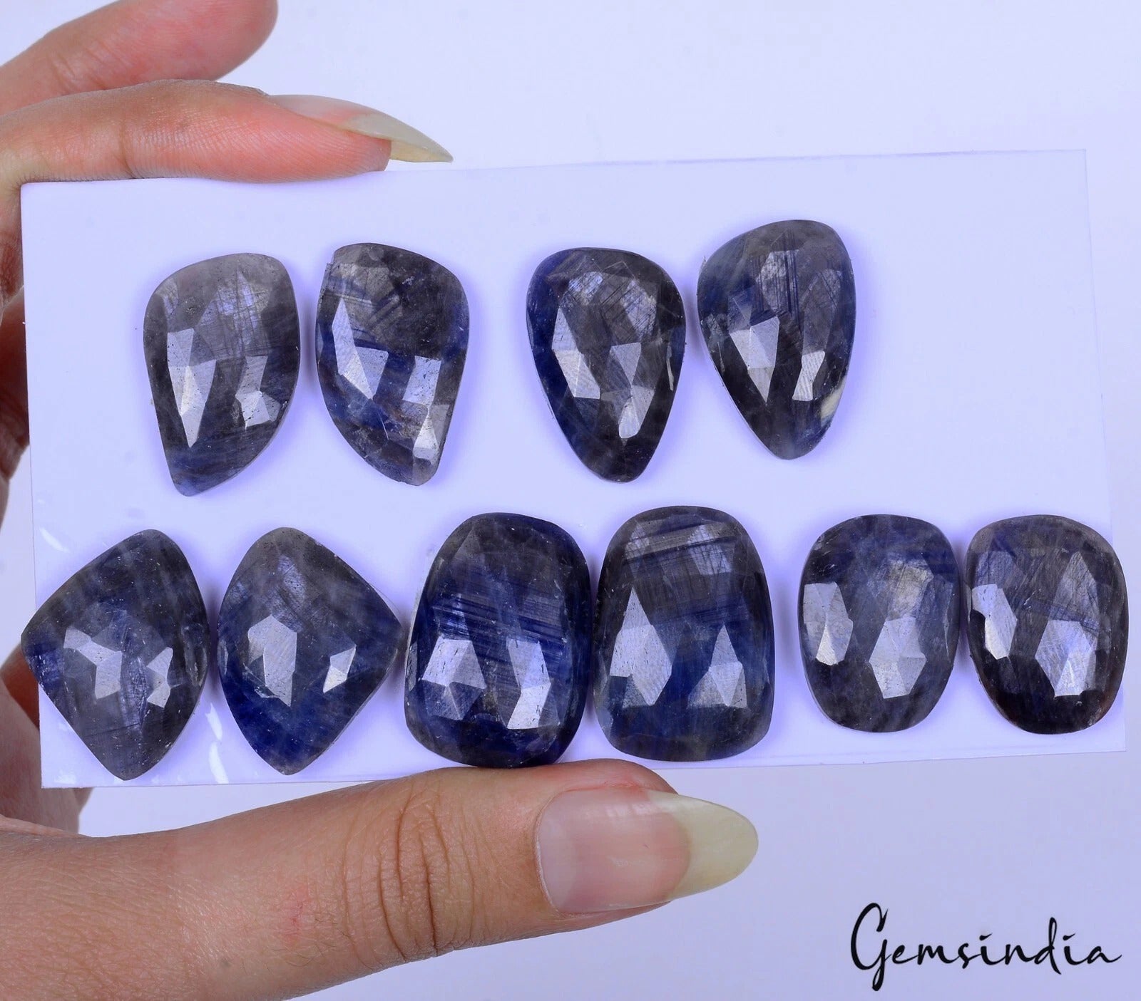 Sapphire Lot, Loose Gemstone, Oval Pear Rose Cut — 10 Pieces, 21mm to 24mm, 175 Ct