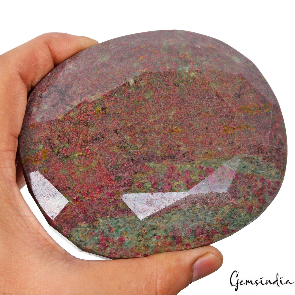 5900 Cts Natural Untreated Bi-Color Ruby Fuchsite Oval Faceted Earth Mined Gems