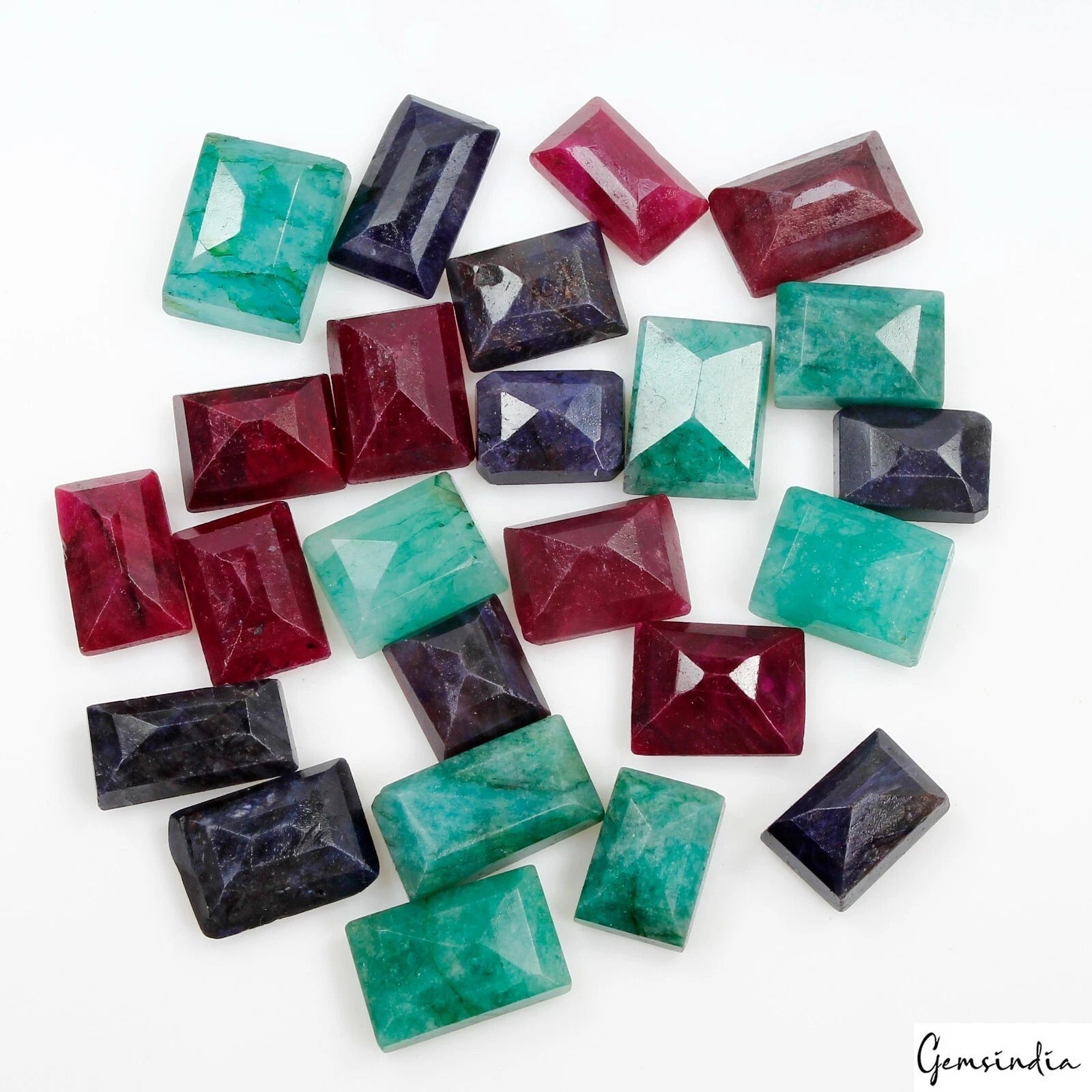 Certified Emerald Ruby Sapphire Baguette Cut Loose 12mm-18mm Gemstones~300 Cts