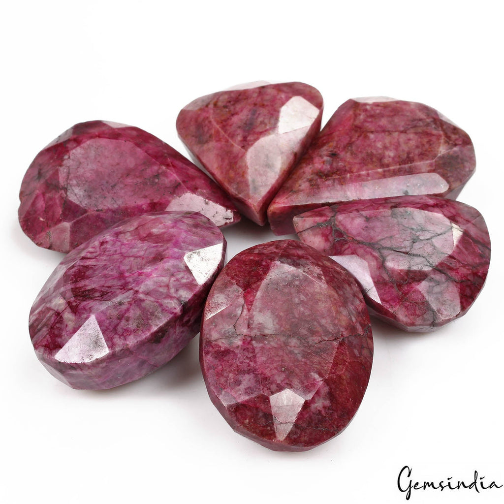 2030 Cts/6 Pcs Natural Pink Red Ruby Mixed Cut Faceted Loose Wholesale Gems Lot