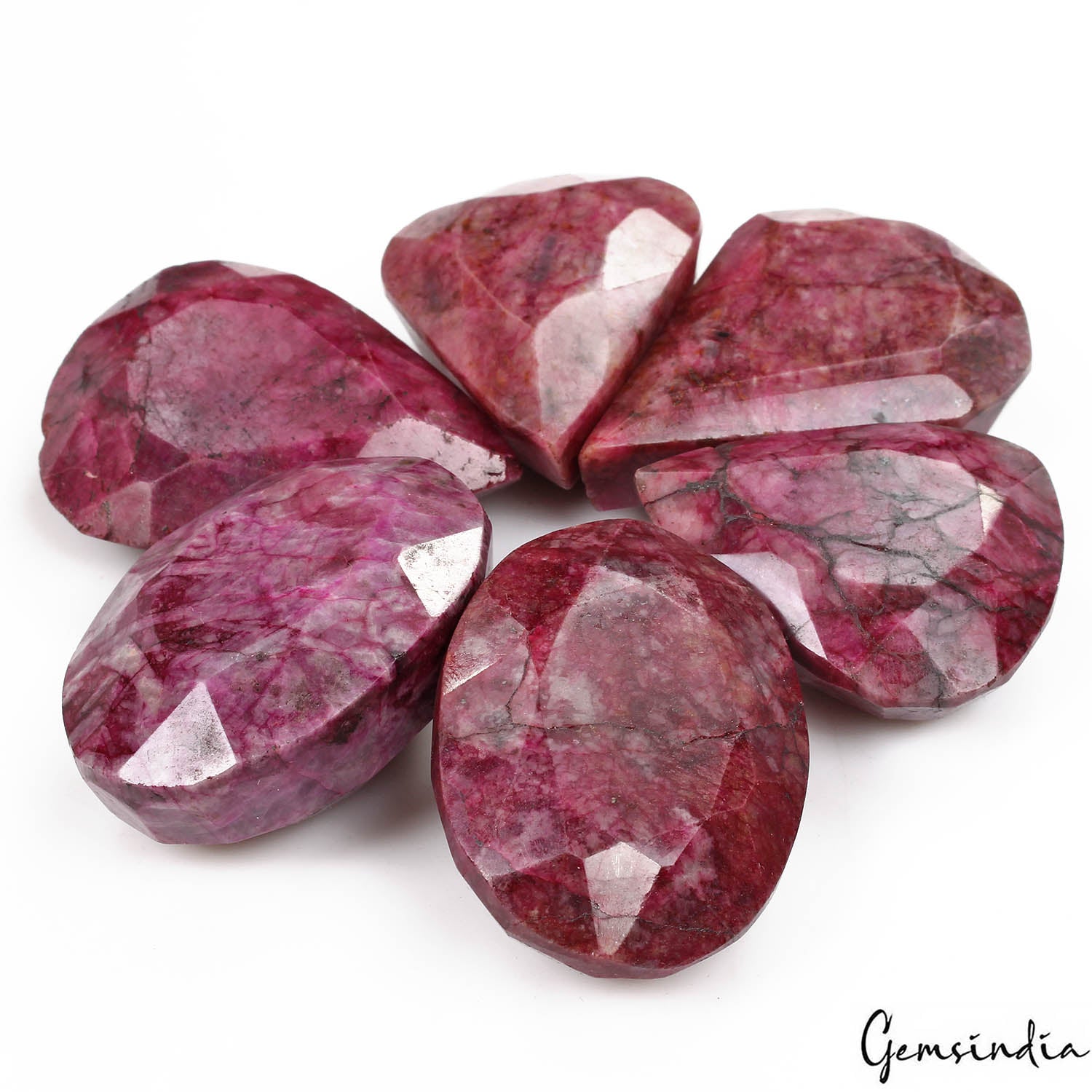 2030 Cts/6 Pcs Natural Pink Red Ruby Mixed Cut Faceted Loose Wholesale Gems Lot