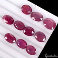 Ruby Lot, Loose Gemstone, Oval Cut, Heated — 10 Pieces, 12mm to 14mm, 65.70 Ct, Mozambique