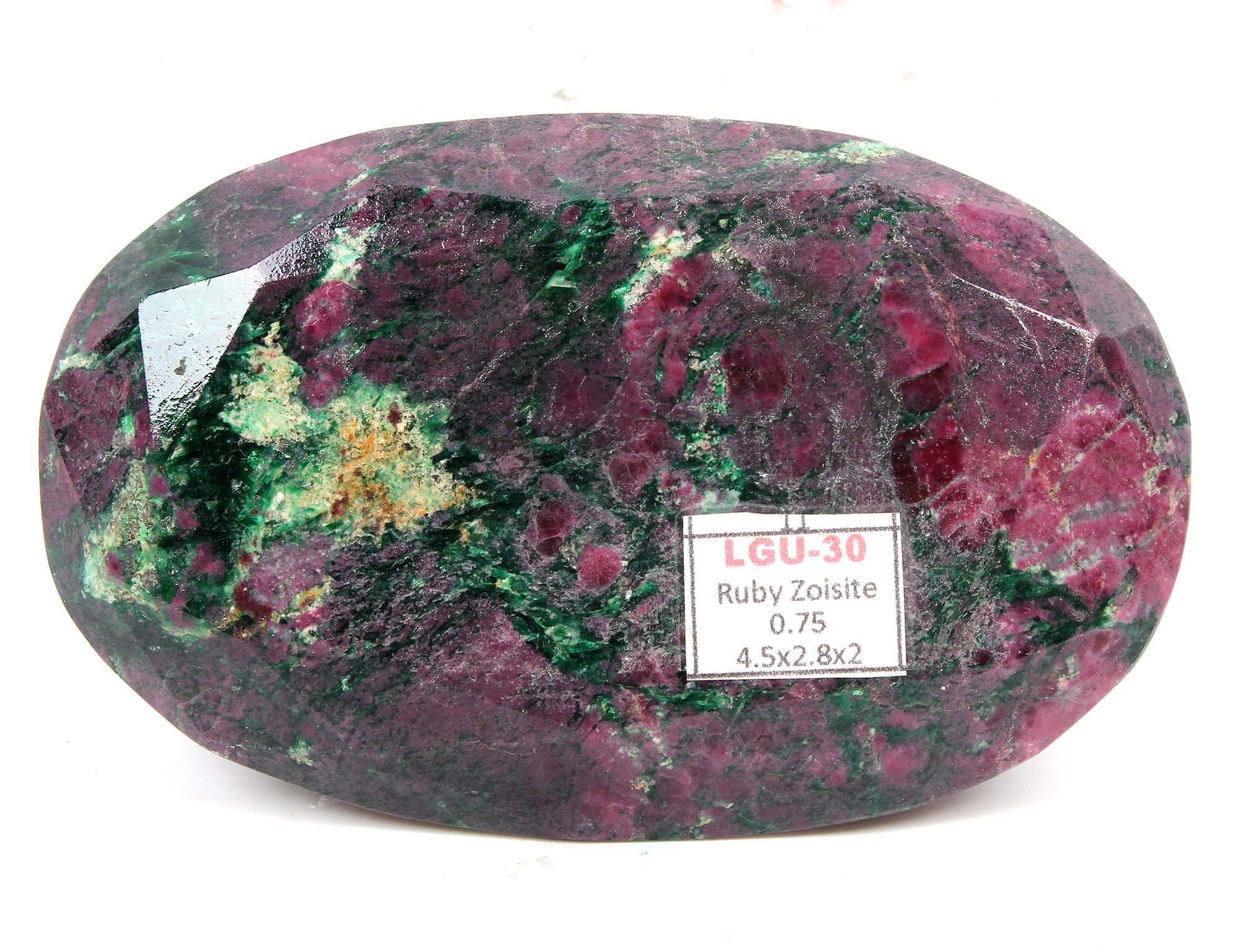750 gram Natural Huge Green Red Ruby Zoisite Oval Faceted Untreated Gemstone