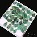 55 Cts/43 Pcs Natural Green Brazilian Green Emerald Pear Leaf Carved Loose Gems