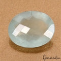 Certified 6.60 Cts Natural Untreated Blue Green Aquamarine Oval Checker Cut Gem