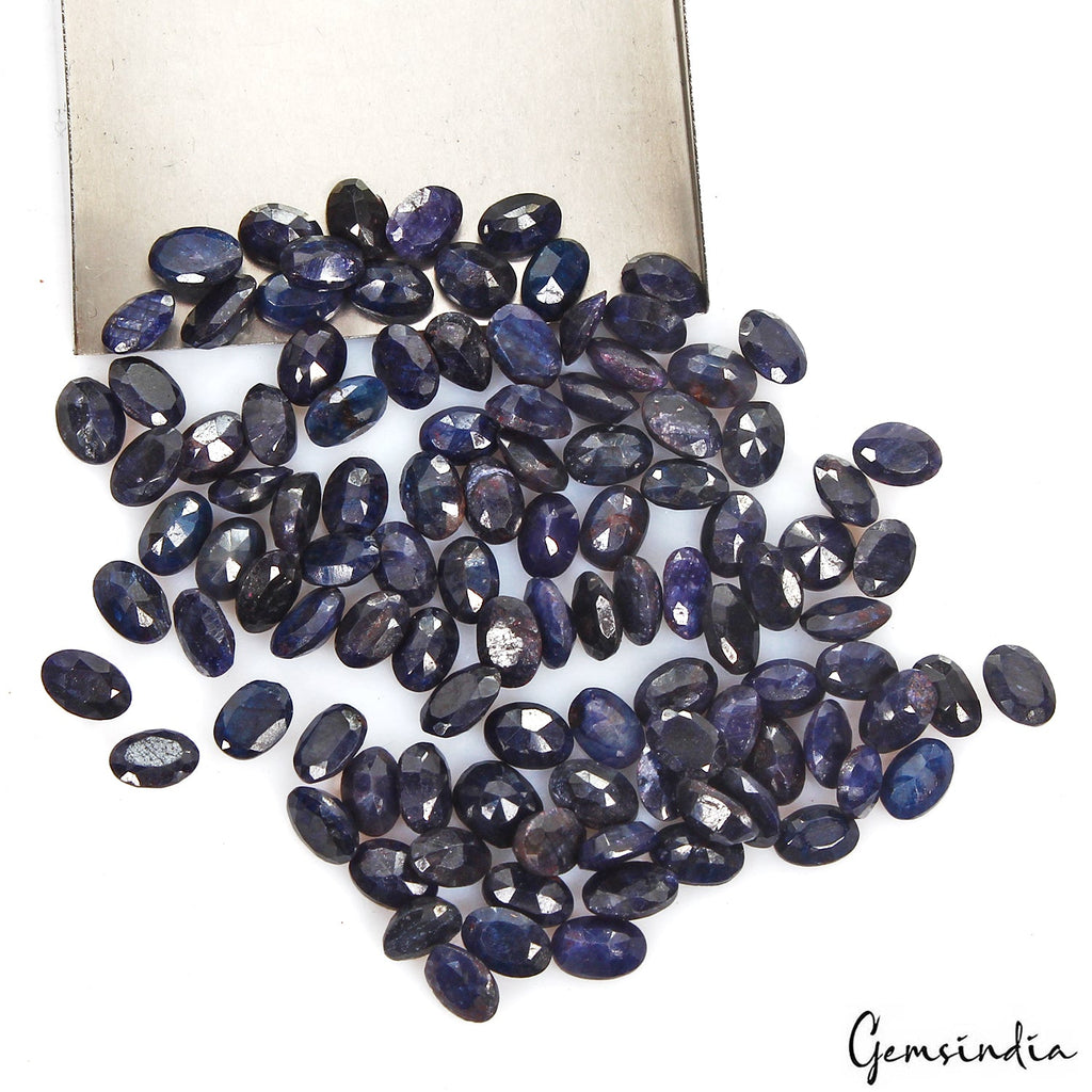 Certified 63.80 Ct/105 Pcs Natural Blue Sapphire Oval Calibrated Gem For Jewelry