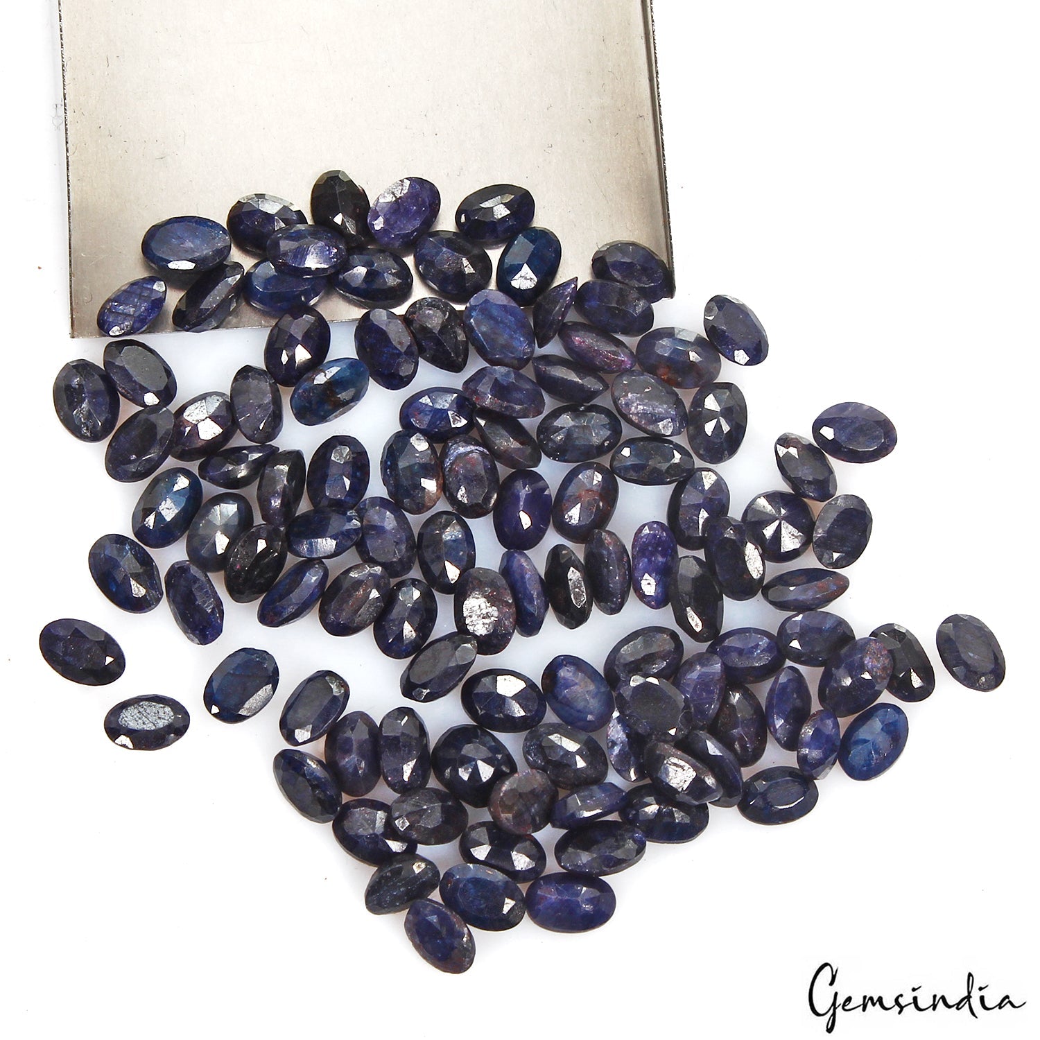 Certified 63.80 Ct/105 Pcs Natural Blue Sapphire Oval Calibrated Gem For Jewelry
