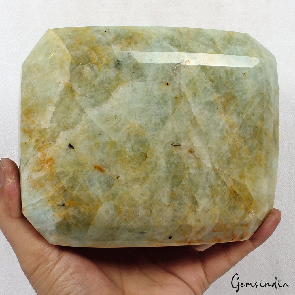 3.8Kg Massive Natural Aquamarine Octagon Cut 6.3 in Collector Gemstone Specimen