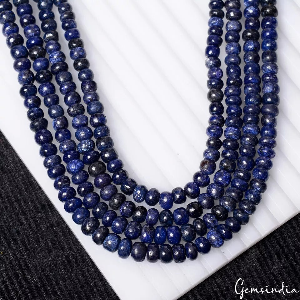 Blue Sapphire Necklace, Color Enhanced — 3mm to 5mm, 450 Ct