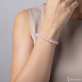 72.50 Cts Natural Pink Rose Quartz Gems Beaded Handmade Stretch Bracelet 7Inches