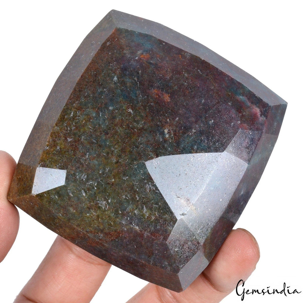Natural Untreated Red Grey Green Ruby Kyanite Cushion Faceted Gemstone 2830 Cts