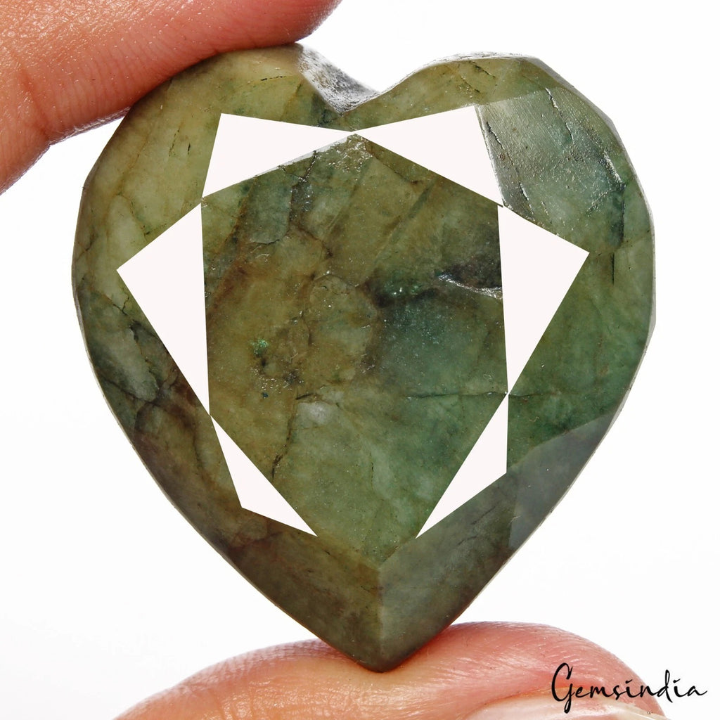 Brazilian Emerald Loose Gemstone, Color Enhanced, Green — 40 x 36 x 20mm, 220.00 Ct, Brazil