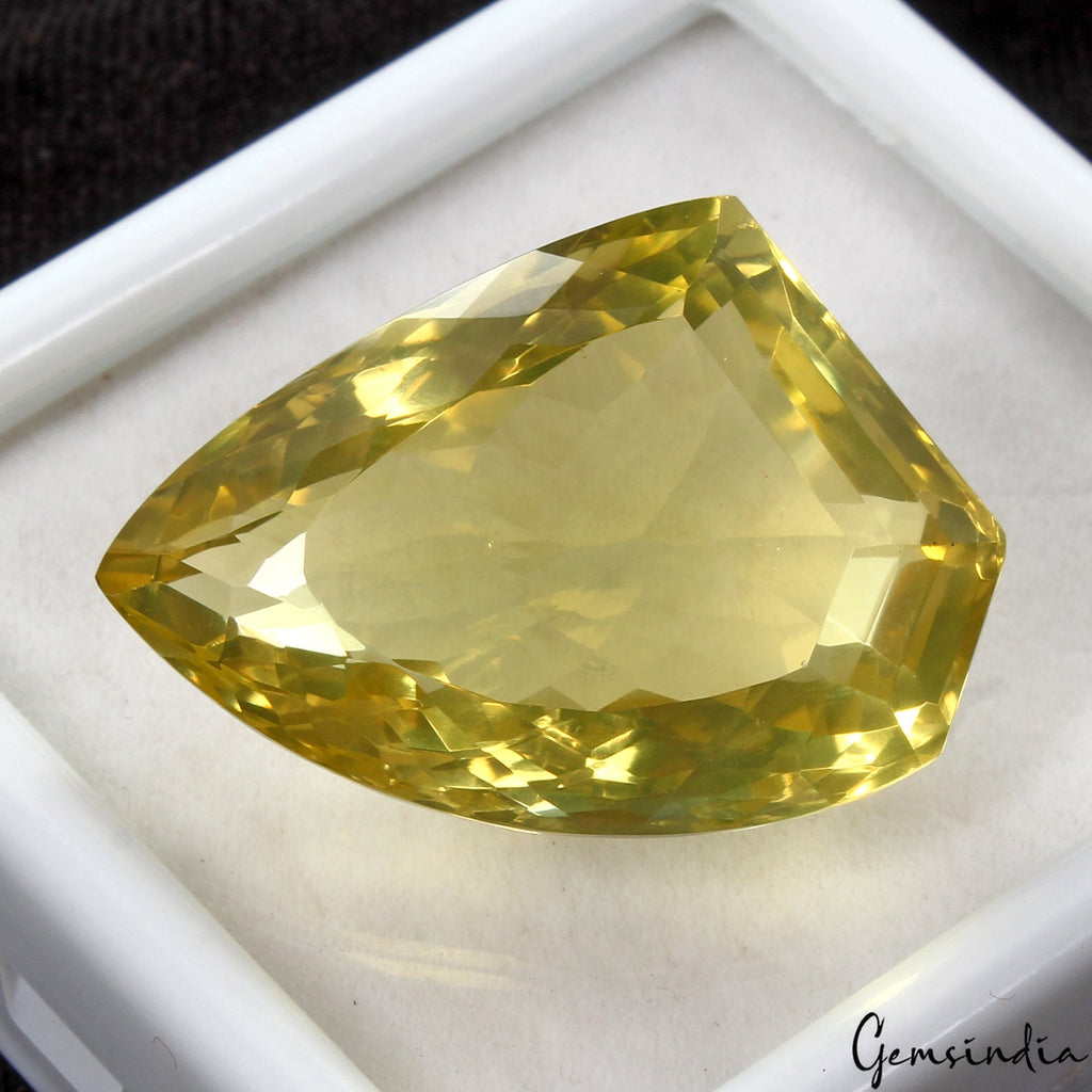 86.40 Ct Natural Untreated Golden Yellow Citrine Fancy Cut Loose Gem For Pendant