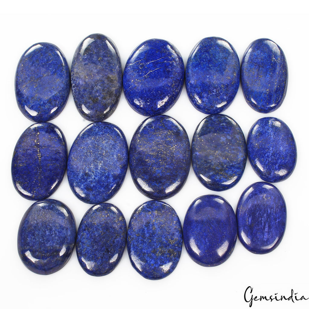 1000 Cts/15 Pcs Natural Blue Lapis Lazuli Gold Flecks Oval Loose Wholesale Gems