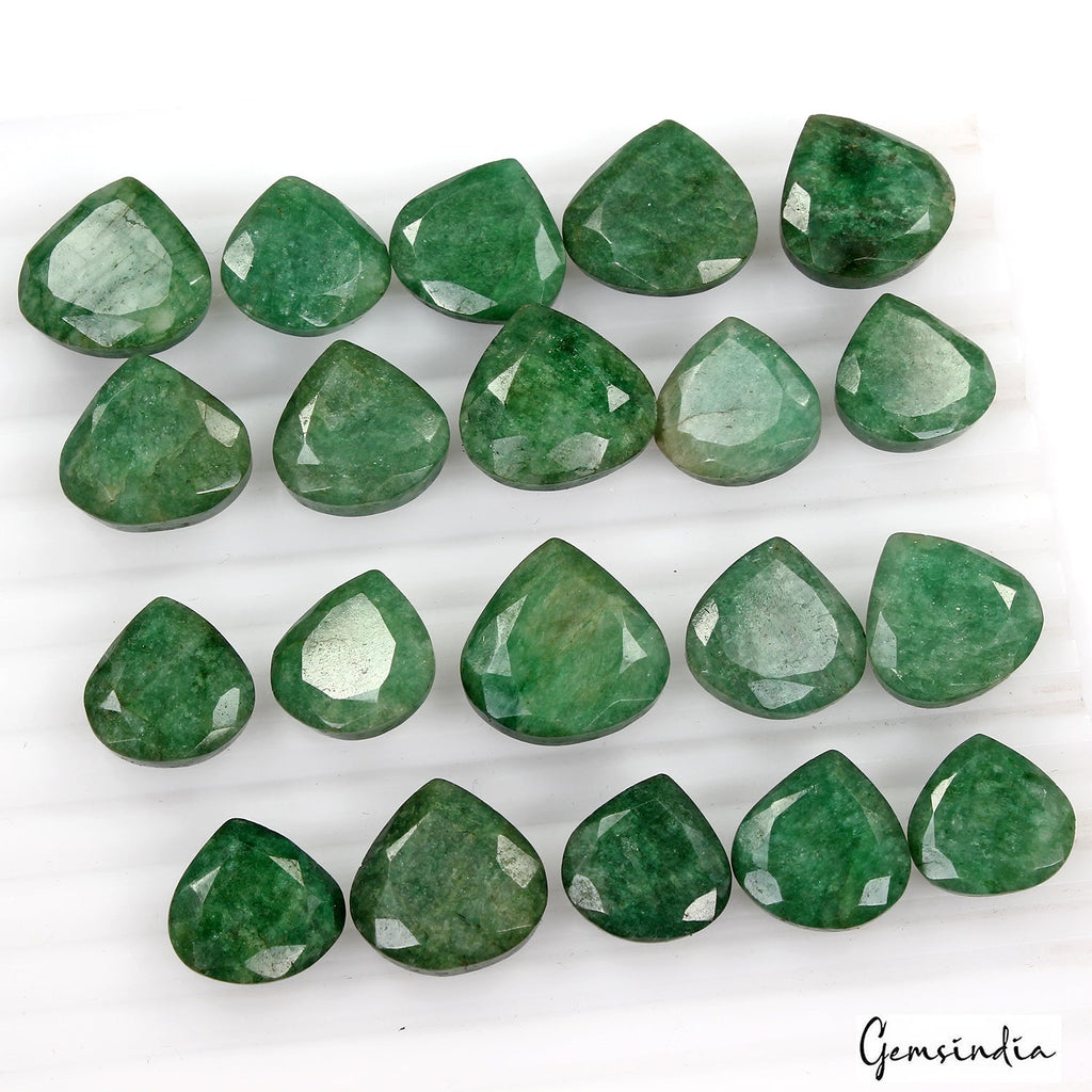 275.00 Ct Natural Green Brazilian Emerald Pear Cut Faceted Loose Wholesale Gems