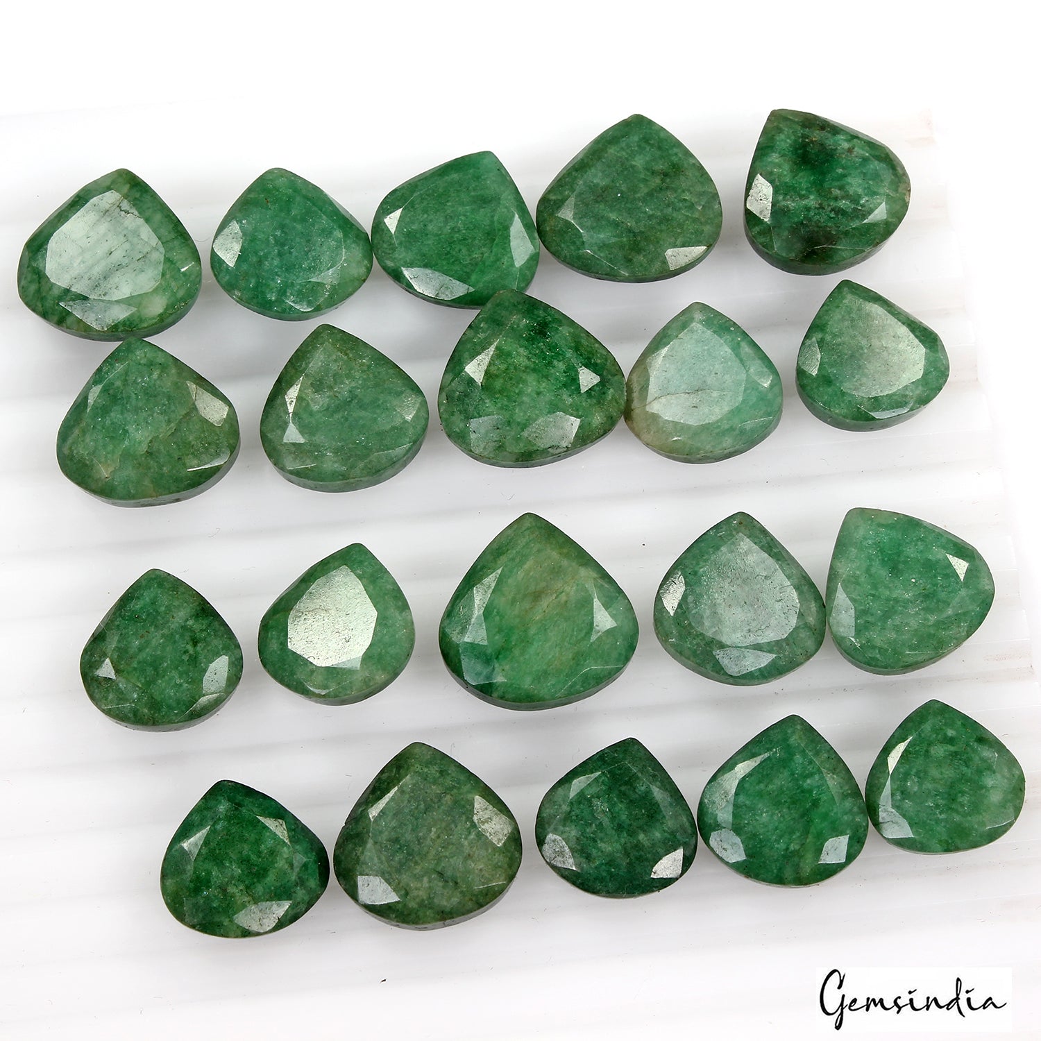 275.00 Ct Natural Green Brazilian Emerald Pear Cut Faceted Loose Wholesale Gems