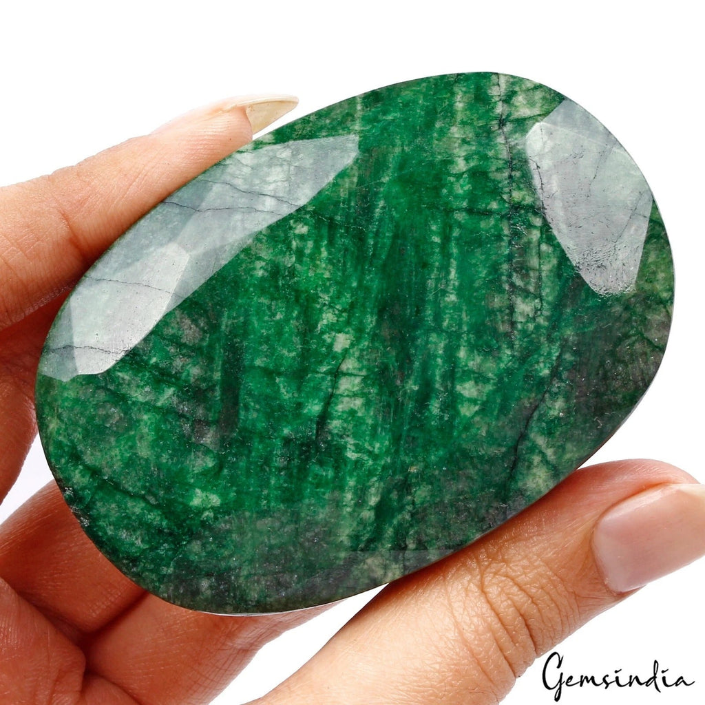 800 Ct Natural Brazilian Dark Green Emerald Oval Faceted Cut Loose Huge Gemstone