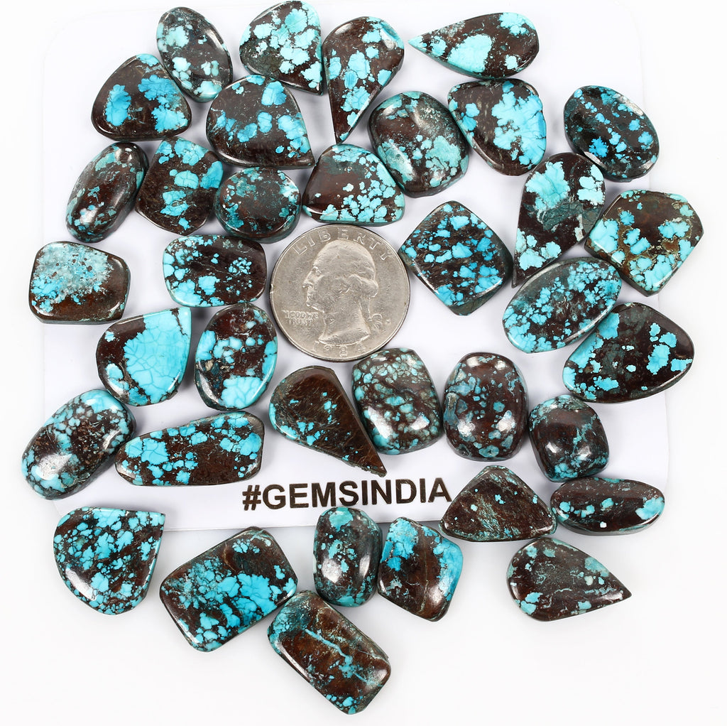 430 Ct Natural USA Blue Green Turquoise Mix Cab Loose Wholesale Gems For Jewelry