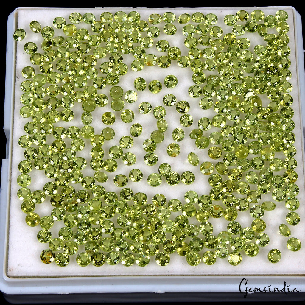 330 Pcs Natural Peridot 4mm Round Cut Loose Untreated Gemstones Wholesale Lot