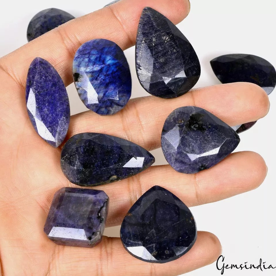780 Ct/11 Pcs Natural African Blue Sapphire MIxed Cut Loose Wholesale Gems Lot