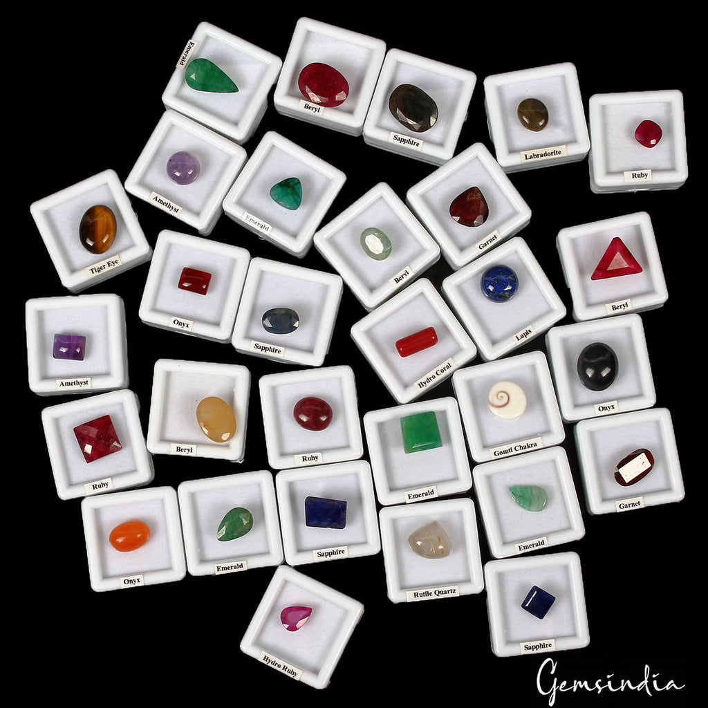 Red Beryl Lot, Loose Gemstone, Color Enhanced, Multi Color — 30 Pieces, 8mm to 18mm, 179.30 Ct