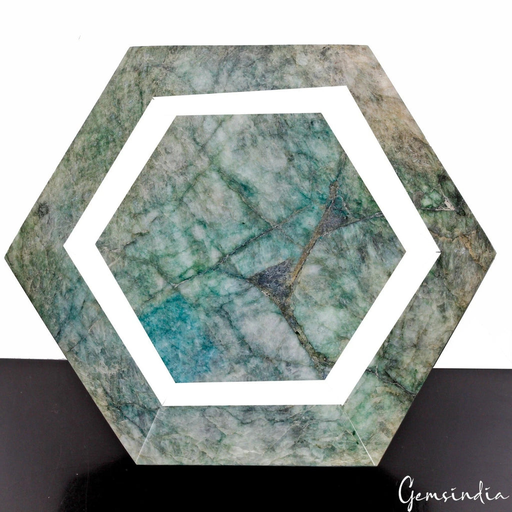 2 Kg Natural Brazilian Green Emerald Hexagon Cut Loose Earth mined Huge Size Gem